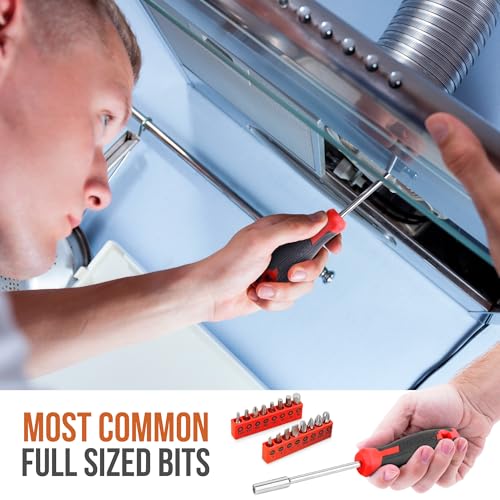 Household Starter Tool Kit with Compact Carry Toolbox, Red - view 4