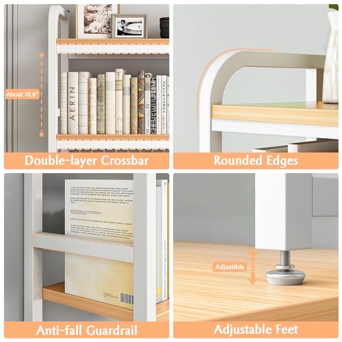2-Tier Desktop Hutch Bookshelf, Metal Desk Shelf, Black, 45.3" W - view 3