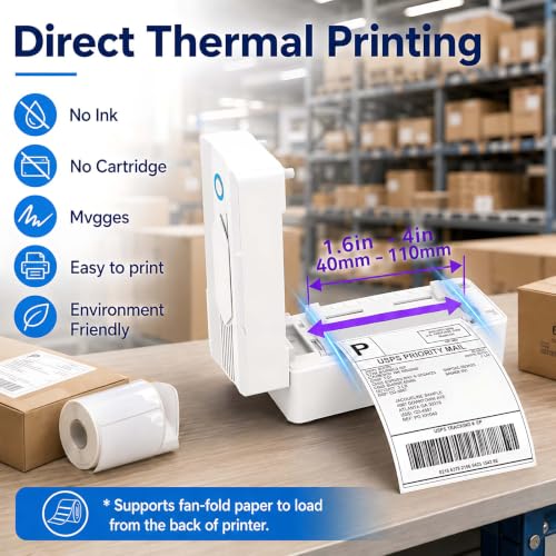 Bluetooth Thermal Shipping Label Printer for Small Busines 4x6 - view 3