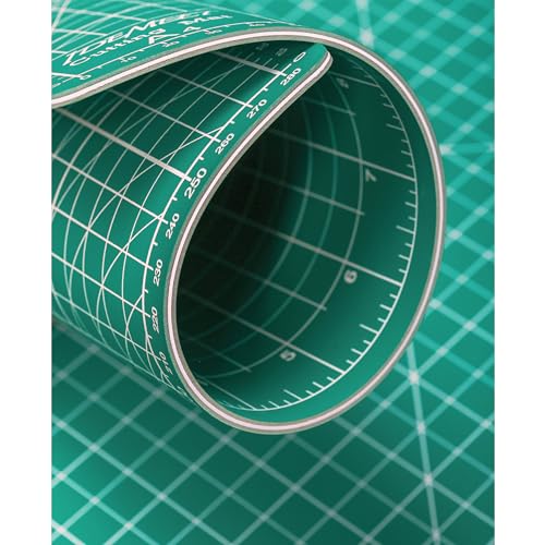 Density-upgraded Self Healing Cutting Mat, 18inch x 12inch Craft Cutting Mat for Table Protection, 5-Ply Rotary Cutting Board Double-sided for Cutting Quilting Modeling Projects, Green - view 4