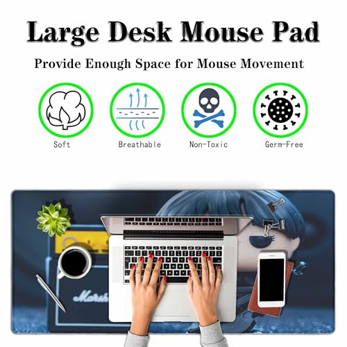 Vinyl Figure Desk Mouse Pad Mat Extended Gaming Keyboard Mousepad for Computer,Home,Office 35.4"X15.7" - view 3