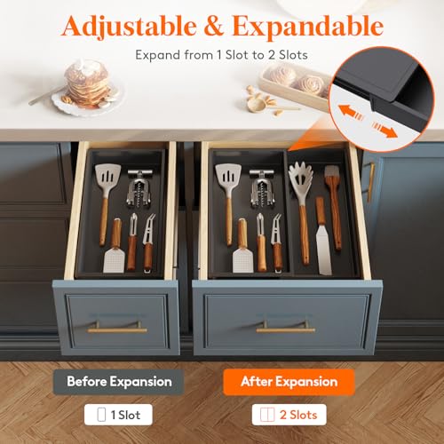 Utensil Organizer for Kitchen Drawer, Expandable Cooking Tray - view 4