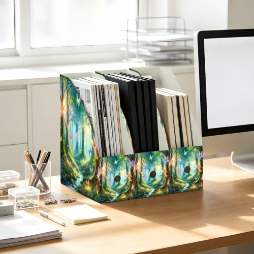 Foldable Magazine File Holders for Desk Shelf, 3 Pack Plastic - view 5