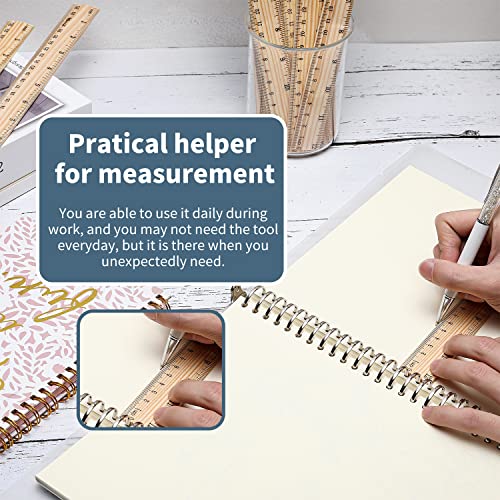 60 Pack Wooden Ruler 12 Inch Rulers Bulk Wood Measuring Ruler Office Ruler 2 Scale - view 4