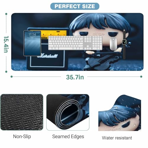 Vinyl Figure Desk Mouse Pad Mat Extended Gaming Keyboard Mousepad for Computer,Home,Office 35.4"X15.7" - view 2