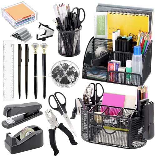 17 IN 1 Office Desk Organizer Set for Back to School Supplies Accessories