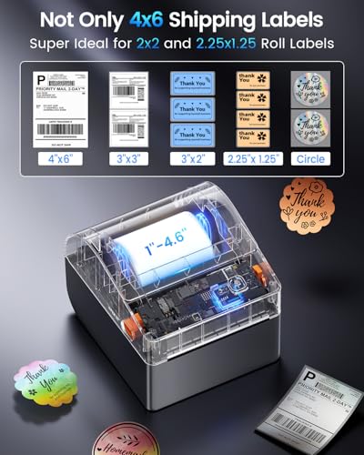 Bluetooth Shipping Label Printer with 750 Pcs Labels - view 6