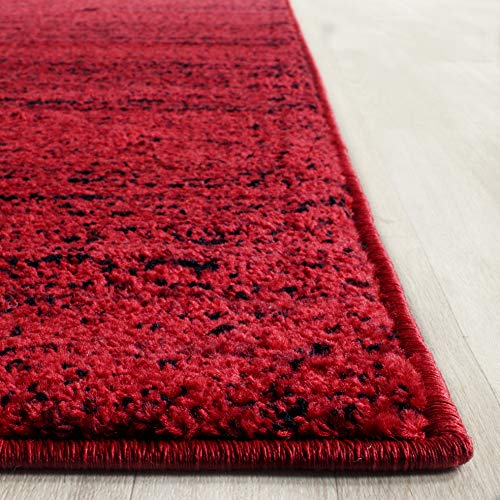 Adirondack Collection 6' Square Red/Black ADR117F Modern Abstract Non-Shedding Living Room Bedroom Dining Home Office Area Rug - view 4