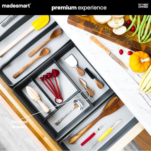 Classic 4 Compartment Drawer Organizer, Granite (Pack of 6) - view 2