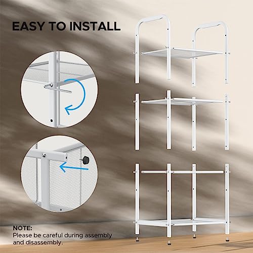 4 Tier Standing Shelf Units for Kitchen Storage Rack, White - view 6