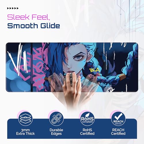 XXL Anime Mouse Pad 31.5 x 11.8 Inches, Extended Desk Mat for Keyboard and Mouse, Non-Slip Rubber Base, Water-Resistant Surface, Gaming Desk Mat - view 2