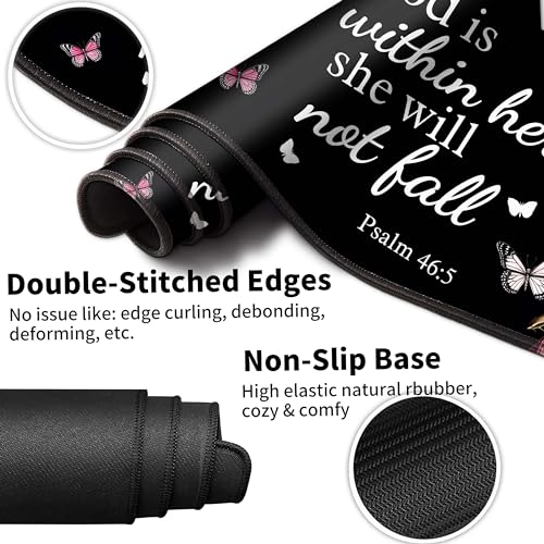Extended Large Gaming Mouse Pad with Coaster - 35.4 x 15.7 Full Desk Mousepad - Stitched Edges - Ultimate Gaming Desk Mat - Bible Flowers - view 4