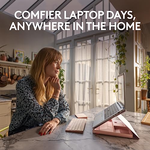 Casa Pop Up Desk Laptop Stand, Keyboard & Touchpad - Pink - view 3