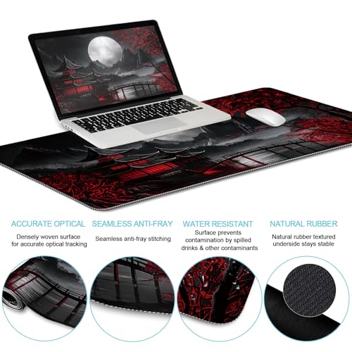 Japanese Ergonomic Mouse Pad with Wrist Rest, Large Desk Mat Set - view 4