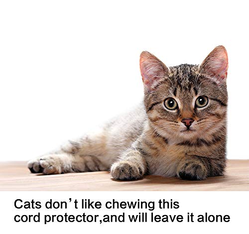 10ft - 1/2 inch Cord Protector Wire Loom Tubing Cable Sleeve Split Sleeving For USB Cable Power Cord Audio Video Cable – Protect Cat From Chewing - Black - view 5