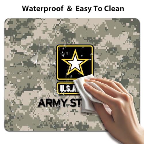 US Army Military Design Mouse Pad, Vintage Camouflage Patriotic Desk Mat - view 5