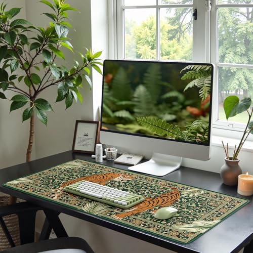 Large Gaming Desk Pad Mat, Non-Slip Desk Mouse Pad(Green) - view 6