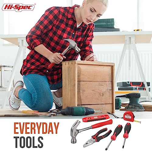 Household Starter Tool Kit with Compact Carry Toolbox, Red - view 5