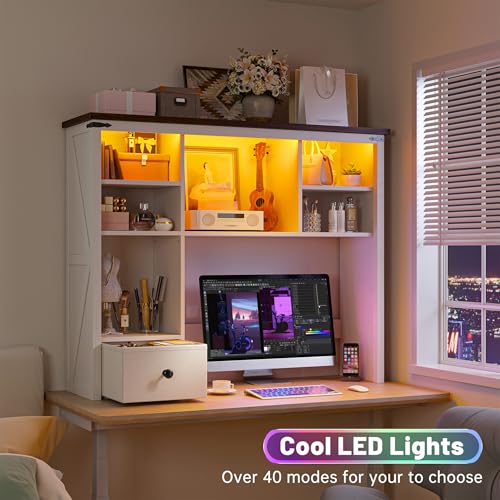 Desktop Bookshelf, Computer Up to 27”, Adjustable Storage Shelf - view 6