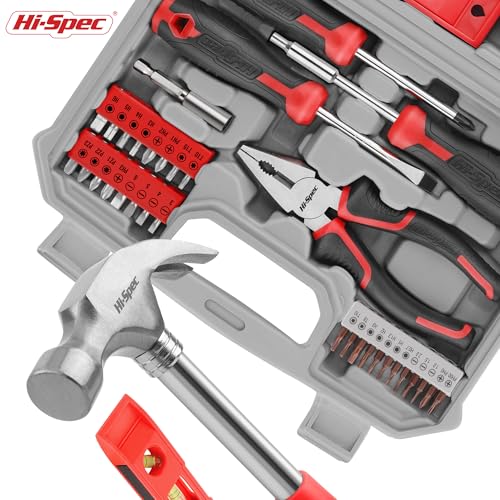 Household Starter Tool Kit with Compact Carry Toolbox, Red - view 6