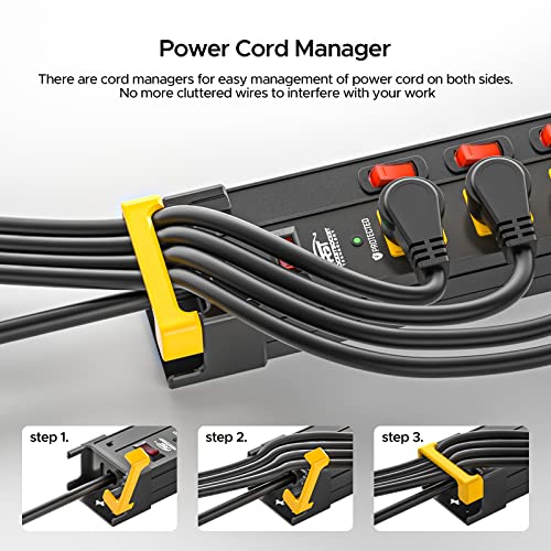 12-Outlet Heavy Duty Power Strip with Individual Switches 9FT Cord - view 4
