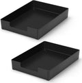 Letter Size A4 Papers Tray Desk Drawer Organizer Tray A4 Plastic Letter Paper Stationery Desk Accessories, Black Holder File Organization for Office, School, Home Storage (2 Pack)