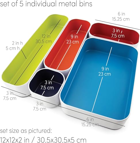 Metal Drawer Organizer Tray Set, 5-Pc, 2" (Assorted) - view 3