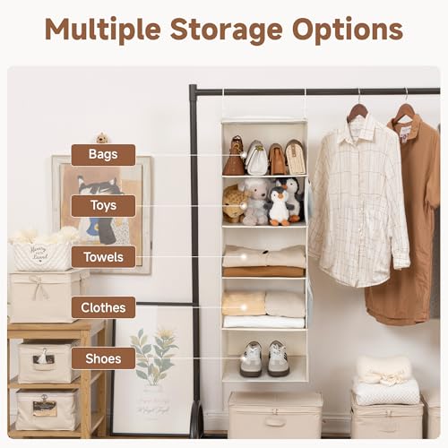 Hanging Closet Organizer for Small Closets, 5 Shelf - view 5