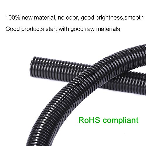 10ft - 1 inch Split Wire Loom Tubing - Black - view 2