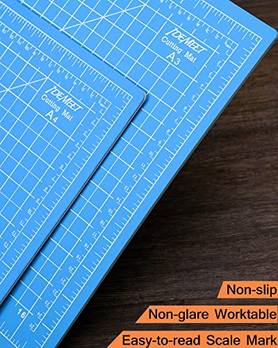 Density-upgraded 9"x12" Self Healing Cutting Mat, Rotary Sewing Mat for Crafts, 5-Ply Blade Table Protector Cut Board for Fabric Leather Cutting Quilting Modeling Hobby Project, A4, Blue - view 4