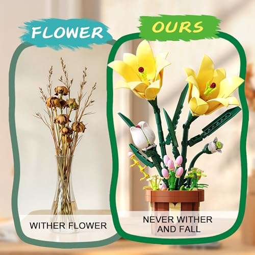 Lily Flowers Building Blocks Set for Women Adults and Girl(296 PCS) - view 4