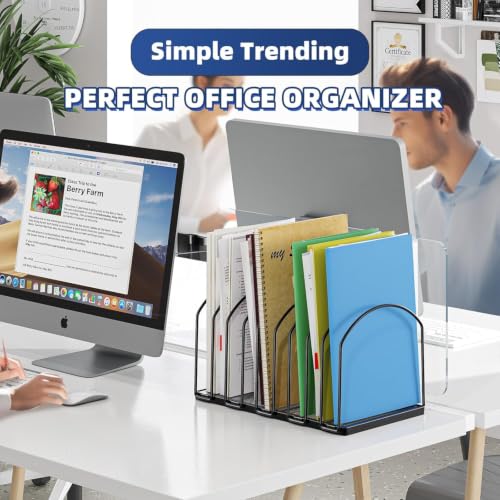 Desk File Sorter Organizer, 9 Section File Rack, Black - view 2