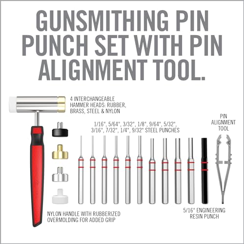 Hammer Set & Punch Set with Small Hammer & Flat Tip Metal Punch Set - Punch Tools Tool Kit includes Gunsmithing Hammer with 4 Tips, Non Marring Punch & Pin Starter Tool - view 2