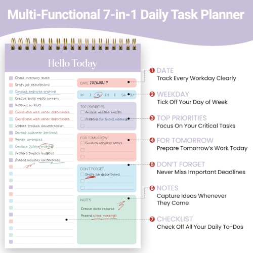 To Do List Notepad, Undated Daily Planner Notebook for Work - view 2