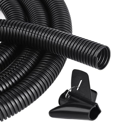 25FT - 1/2 Inch Split Wire Loom with Installation Tool - Black