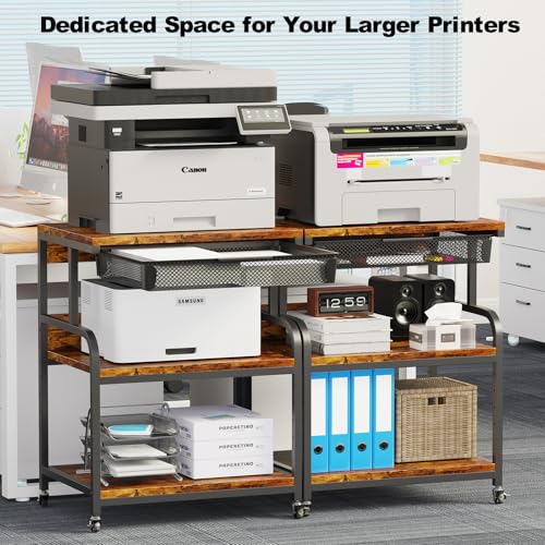 23.6"×18.9" Extra Large Printer Stand with Drawer & Wheels - view 2