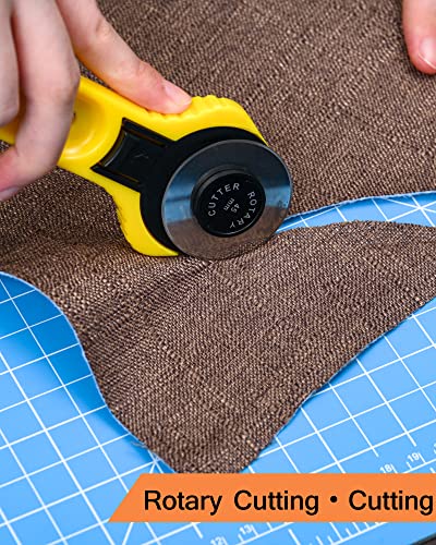 Density-upgraded 9"x12" Self Healing Cutting Mat, Rotary Sewing Mat for Crafts, 5-Ply Blade Table Protector Cut Board for Fabric Leather Cutting Quilting Modeling Hobby Project, A4, Blue - view 6