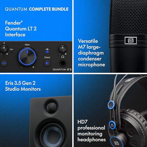 Quantum Complete Recording Bundle with Quantum LT2 USB Interface, Mic, Speakers, Headphones & Recording Software | All-in-One Bundle for the Guitarist, Vocalist & Podcaster - view 4