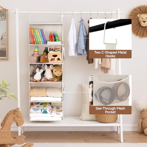 Hanging Closet Organizer for Small Closets, 5 Shelf - view 4
