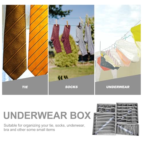 Underwear Drawer Organizer Divider with Foldable Multi Grid Compartments - view 7