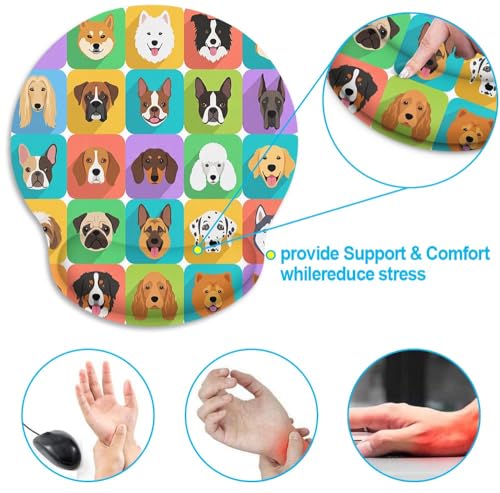 Ergonomic Mouse Pad with Wrist Support, Cute Dog - view 3
