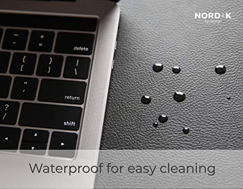 Nordik Leather Desk Mat - Pebble Black - Large Leather Desk Pad 35x17 in - view 5
