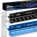 Architectural Scale Ruler and Engineering Scale Ruler Set, 12-Inch, 3-Piece