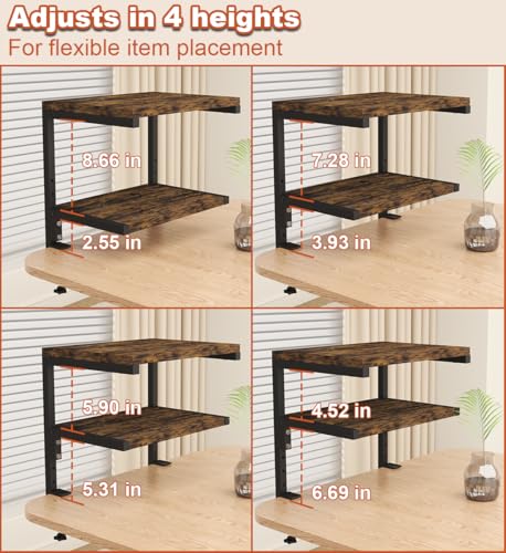2-Tier Adjustable Desk Shelf Organization, Black - view 5