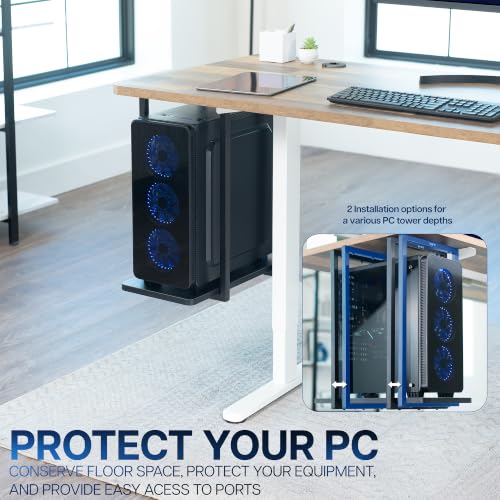 Black Under Desk PC Mount Shelf, Mount-PCSF1 - view 5