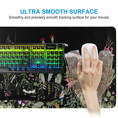 Floral Writing Pad 35.4"x15.7", Desk Protector for Workspace - view 3