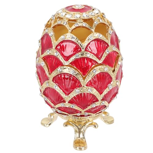 Egg-shaped Alloy Jewelry Box Ring Display Gift Presentation Case
