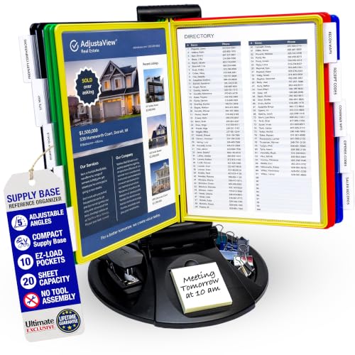 AdjustaView Supply Base Desk Reference Display Organizer CL