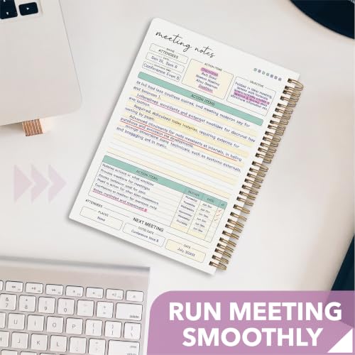 Meeting Notebook for Work, 140 Pages, Green - view 5