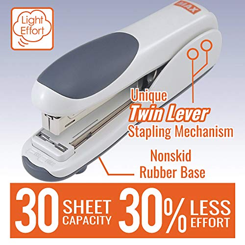 Max HD-50DFGY Max Flat-Clinch Standard Stapler, 30 Sheet Capacity, Gray - view 2